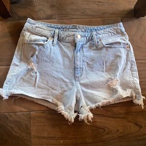 Light blue cutoff denim shorts from Target.